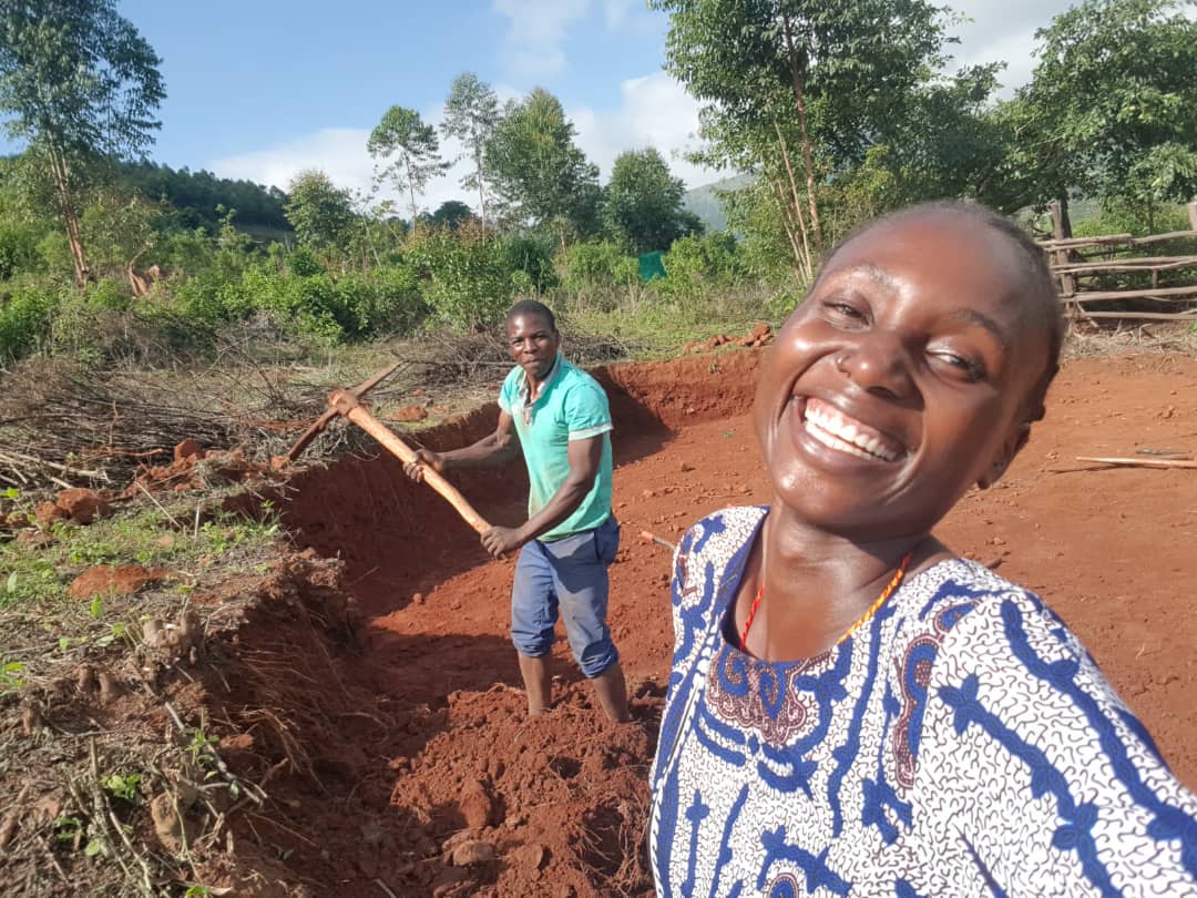 Nyasha enjoying the labour of building something from the ground