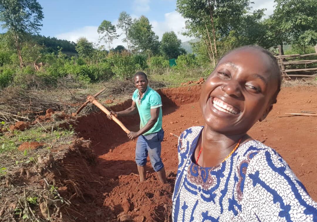 Nyasha enjoying the labour of building something from the ground